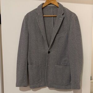 Zara Textured Black and White Blazer